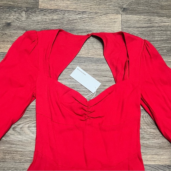 NEW Reformation Claudio Dress Cherry Red Size 6 Sweetheart Open Back NWT - Picture 11 of 13
